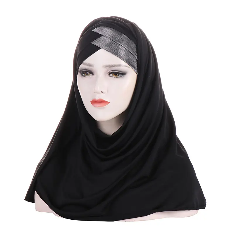 Custom Women Wraps Soft Long Shawls Lazy Scarf Instant Sport Chiffon Hijab Plain Crepe Bead Modal Immediately Fast Wedding Hijab