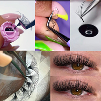 Pbt Material Corée Poly Cachemire Mat Noir Doux Extensions de Cils 0.03 Méga Volume Extensions de Cils