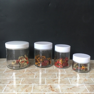 Pots de <span class=keywords><strong>miel</strong></span> en verre cosmétique à large bouche droite ronde 100ml 500ml avec couvercles pour bougies de stockage des aliments - Product Image 3