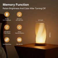 Lampe de bureau LED créative 3D, lampe de chevet minimaliste plissée, base en plastique, prise USB, prise en charge de la gradation, éclairage d'ambiance moderne