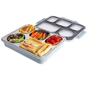 5 Fächer Lebensmittel qualität Auslaufs icherer thermischer Edelstahl Bento Lunch Box Container für Kinder