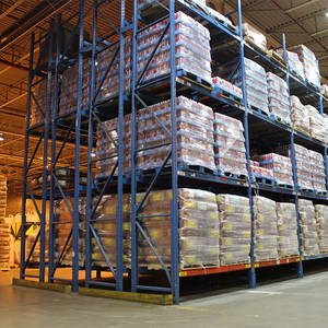 Étagère de rangement robuste en métal pour garage, étagère industrielle durable à double profondeur, étagère de stockage à 4 niveaux pour entrepôt - Product Image 1