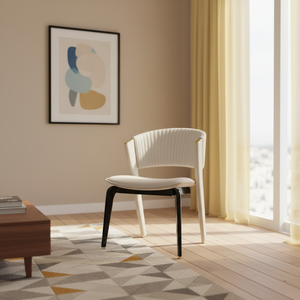 Chaise de salle à manger en tissu beige haut de gamme, pieds en métal, design moderne, chaises pour la maison, le bureau, la salle à manger, pour restaurant, hôtel - Product Image 3