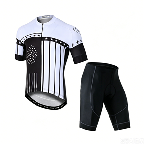 Combinaison de cyclisme imprimée douce pour la peau, unisexe, en jersey extensible, avec short anti-frottement à coussinets en gel, pour le vélo et les trajets quotidiens - Product Image 1