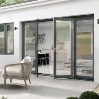 Personnalisé Nouveau Moderne Double Verre Trempé Portes Extérieures Aluminium Maison Porte Battante Grill Français Portes À Battants à vendre
