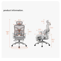 Nouvelle conception de chaise de bureau pivotante ergonomique moderne à dossier moyen en maille, avec accoudoirs 3D multifonctions, soutien lombaire et fonction de levage
