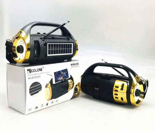 GOLON RX-BT2020S Rechargeable Radio Wireless Tooth Speaker With USB SD TF Mp3 Player With Solar With Light