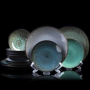 Bộ đồ ăn gốm sứ kiểu châu Âu 16 món, gồm 24 mẫu mẫu thử có sẵn, men phản ứng, tùy chỉnh, gồm đĩa, cốc, bát - Product Image 2