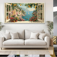 Impression numérique sur toile encadrée, peinture décorative créative - Style nordique, magnifique paysage romantique, art mural