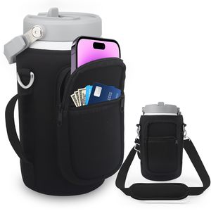 Pour Stanley Iceflow Flip Straw Jug 64 oz – Housse de transport pour bouteille d'eau avec sangle et pochette pour téléphone - Product Image 1