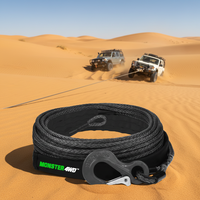 Monster4WD 50 ft 1/4 Inch Câble de treuil synthétique pour chasse-neige ATV et treuil électronique