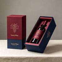 Boîte à vin magnétique personnalisée vide avec logo Boîte à vin en papier de carton rigide personnalisée en boîte à champagne