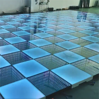 Plancher de danse LED magnétique pour mariage, effet miroir infini 3D mat, panneau de plancher de danse sans fil, effet 3D, fête