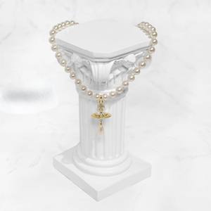 2025 Fashion Saturn <strong>Pearl</strong> Beaded Choker <strong>Necklace</strong> Shining Crystal Rhinestone Planet <strong>Necklace</strong> for Women - Product Image 6