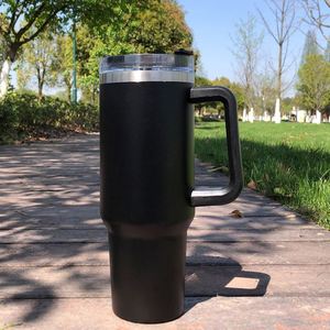 Vaso de Acero Inoxidable de Primera Generación de Fábrica, 40oz, para Auto, con Gran Capacidad, Asa y Pajita, Doble Capa, Aislamiento al Vacío, Portátil - Product Image 1