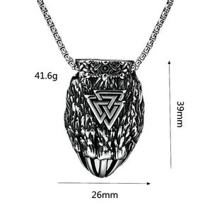 Collar de Acero Inoxidable con Colgante de Pata de Oso Vikingo y Único Diseño Asimétrico con Símbolo Triquetra para Hombre, Joyería de Regalo - Product Image 5