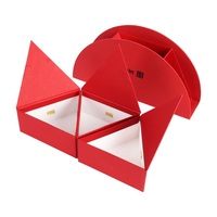 Boîte en carton rigide rouge semi-ronde personnalisée unique avec estampage à chaud et gaufrage pour sushis et cadeaux de Noël