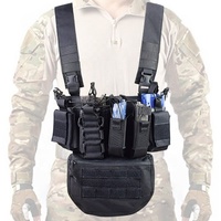 ActionUnion 1000D Custom Outdoor Pack Mini Vest Hunting Molle Pouch Tactical Chest Rig avec Mag Admin Pouch