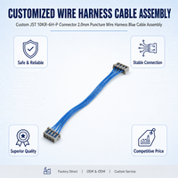 Conector JST 10KR-6H-P Personalizado de Fábrica, Arnés de Cables de 2.0mm con Conexión por Punzonado, Ensamblaje de Cable Azul para Aparatos de Control Industrial