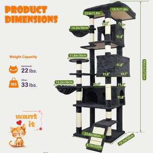 Árbol para Gatos de Madera y Sisal de Alta Calidad, Lujoso, Moderno y Ecológico, de 4 Niveles, con Postes Rascadores para Gatitos, Ideal para Interiores, Halloween y Navidad - Product Image 2
