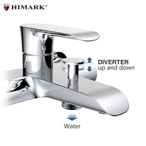 HIMARK-<span class=keywords><strong>grifos</strong></span> modernos de latón cromado para baño, mezclador de ducha montado en la pared, negro y dorado - Product Image 4