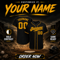 Maillot de baseball noir personnalisé par sublimation avec nom et numéro, chemises de baseball boutonnées en gros, uniformes d'équipe pour hommes