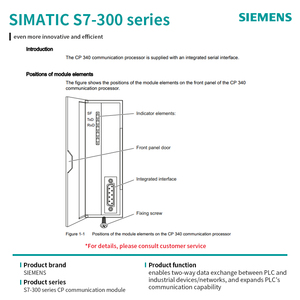 SIMATIC S7-300 CP340 ดั้งเดิมโมดูลการสื่อสาร RS232C V.24 RS422/485 ASCII PLC อินเทอร์เฟซ 240V หน่วยความจำแฟลช - Product Image 2