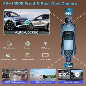 10.26 \ "4K 360 rotasyon kablosuz Carplay ekran 1080p GPS navigasyon Dash kamera ayna bağlantı ses kontrolü FM uydu radyo araba - Product Image 6