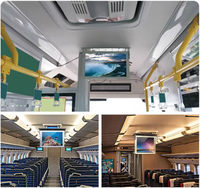 TV sans fil Bus automatique rétractable 18.5 "Montage au plafond Lcd Bus numérique Moniteurs TV Android 3G/4G Écran publicitaire réseau