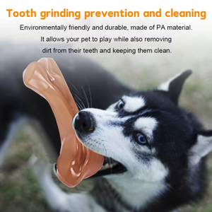 Jouet à mâcher pour chien indestructible en nylon robuste, texture marbrée de bœuf véritable, sans éclats, pour chiens de taille moyenne et grande, pour le nettoyage des dents - Product Image 2