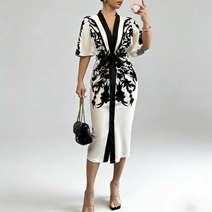 <span class=keywords><strong>Abito</strong></span> Midi Elegante <span class=keywords><strong>da</strong></span> <span class=keywords><strong>Donna</strong></span> in Tinta Unita - Vestito <span class=keywords><strong>da</strong></span> <span class=keywords><strong>Cocktail</strong></span> Aderente con Taglio Chic per Feste Serali - Product Image 1