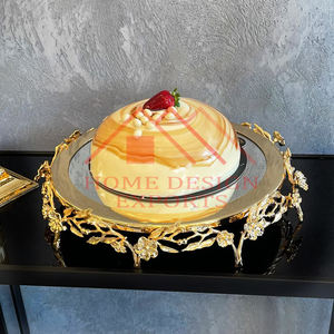 Le gâteau d'or de luxe se tient sur le dessus de marbre pour des décorations de noce - Product Image 6
