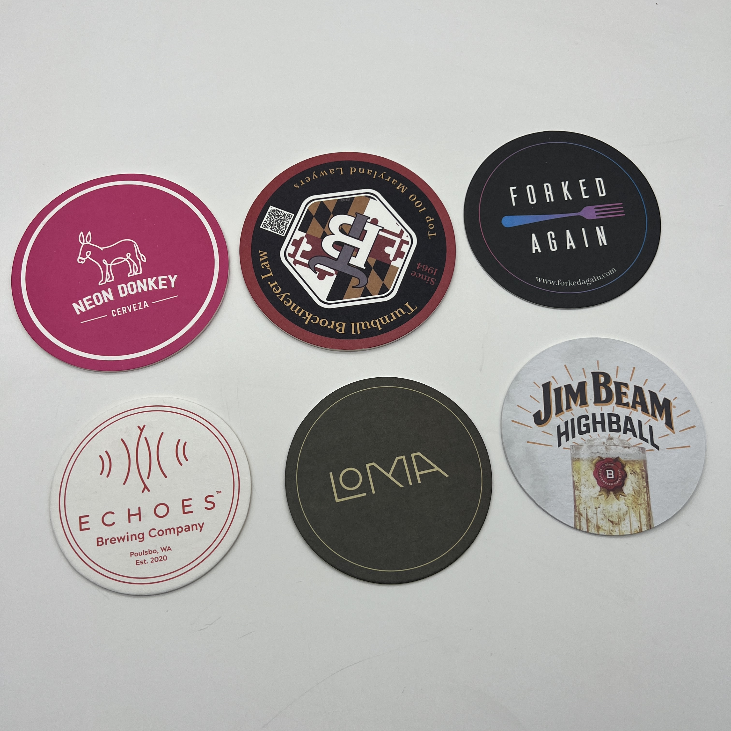 Logo Kustom Kertas Dicetak Cangkir Tikar Bulat Bir Keramik Kustom Pulp Coaster Set untuk Minuman