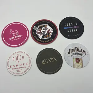 Posavasos redondo con logotipo personalizado para bebidas, juego de posavasos de pulpa de cerámica para cerveza