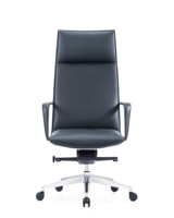 Chaise de bureau ergonomique moderne à dossier haut avec hauteur réglable et structure en acier inoxydable