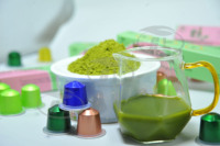 Cápsulas de Té Matcha Puro, Cápsulas Vertuo y Cápsulas de Café, Té Instantáneo en Polvo en Envase de Botella, Cápsula de Té Verde Matcha