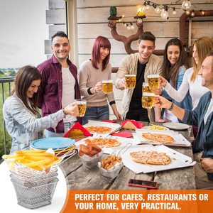 Cestas Cuadradas Pequeñas para Papas Fritas 2025, Cesta de Acero Inoxidable para Servir en la Mesa, Cesta Reutilizable para Freír Papas Fritas, Cesta para Freidora - Product Image 6