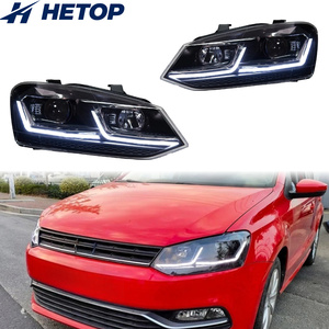 Faro Anteriore HETOP <span class=keywords><strong>Polo</strong></span> 2011-2018 con Lente LED, Aggiornamento Lampada Frontale, Accessori Auto, Vendita Calda, Plug and Play, DRL per <span class=keywords><strong>Volkswagen</strong></span> - Product Image 1
