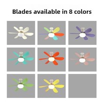 Ventilateur de plafond LED transfrontalier de style lustre à culot E27, avec moteur DC sans balais en ABS, pour garage, style moderne et minimaliste