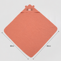 Serviette de Bain Bébé à Capuche en Coton Mousseline Imprimé Dessin Animé 31,5x31,5 Pouces, Vente Directe Usine OEM ODM, pour Acheteurs en Gros et Importateurs, Certifiées CPC OEKO-TEX REACH