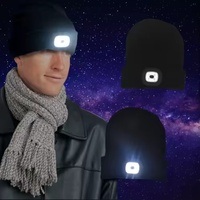 Caldo antivento con luce di emergenza USB ricaricabile cuffia LED lampada frontale cappello per campeggio all'aperto