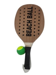 <span class=keywords><strong>Raquette</strong></span> de <span class=keywords><strong>padel</strong></span> en bois portable promotionnelle et pagaie de plage pour l'entraînement et les sports de plein air pour enfants - Product Image 2