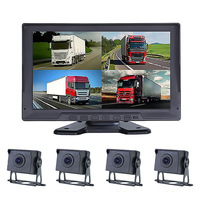 Caméra de tableau de bord professionnelle 4 canaux avant-arrière avec écran LCD 7 pouces, tension d'entrée 9V-36V, caméra pour camion à 4 objectifs, véhicule lourd, prend en charge la surveillance 24H en stationnement