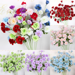 Fleurs artificielles de Lisianthus, 6 têtes, décorations florales en soie pour mariage, plafond de salle, allée, branche unique - Product Image 1