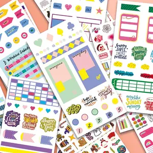 New 12PCS High Quality Design Yearly Planner Stickers Sheets Pegatina Calendar Scrapbooking Custom Sticker