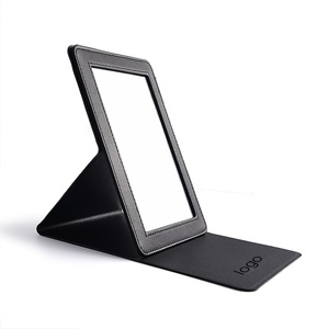Black Big Size PU Leather Portable Desktop Folding Travel Makeup <b>Mirror</b> - Product Image 3
