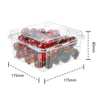Conteneur alimentaire en plastique PET recyclable en gros, boîte d'emballage carrée transparente jetable pour fruits frais