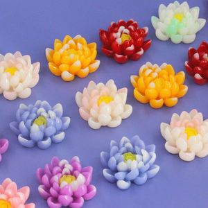 Adornos de Flores de Loto Artificiales de Resina para Manualidades, Decoración de Joyería, Horquillas, Fundas de Teléfono, Relleno de Slime - Product Image 4