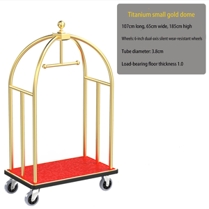Op maat gemaakte draagbare metalen hotelbagagekarren met modern design, nieuwe roestvrijstalen hotellobby, verwijderbare functie - Product Image 2