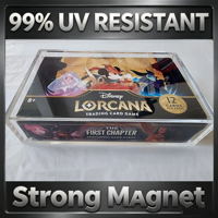 Boîte de présentation en acrylique pour booster Lorcana avec protection magnétique forte et résistance aux UV à 99 %, étui de protection en acrylique pour jeux de cartes TCG